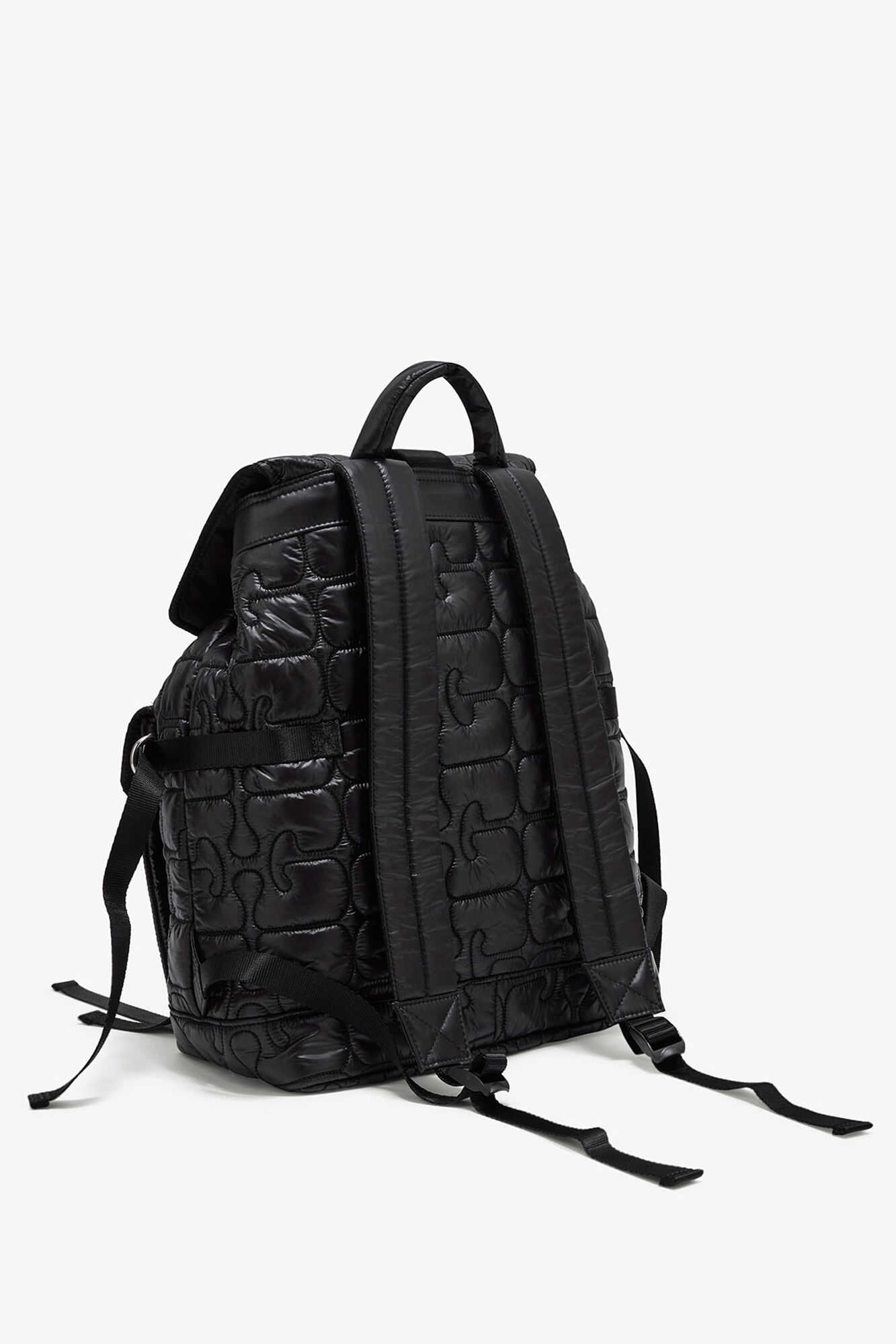 Quiltad Re-Tech ryggs&auml;ck, Recycled Polyamide, in colour Black - 2 - GANNI