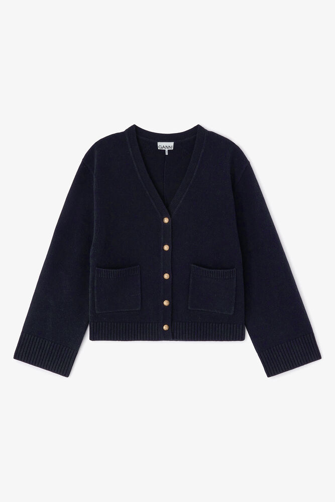 Classic Wool Cardigan, Sky Captain