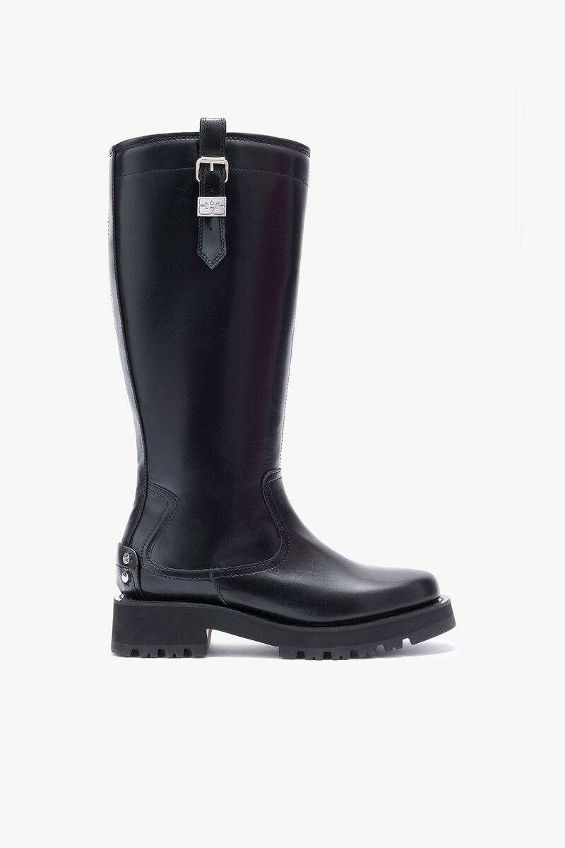 High Boots in Black Oleatex, Oleatex&trade;, in colour Black - 1 - GANNI