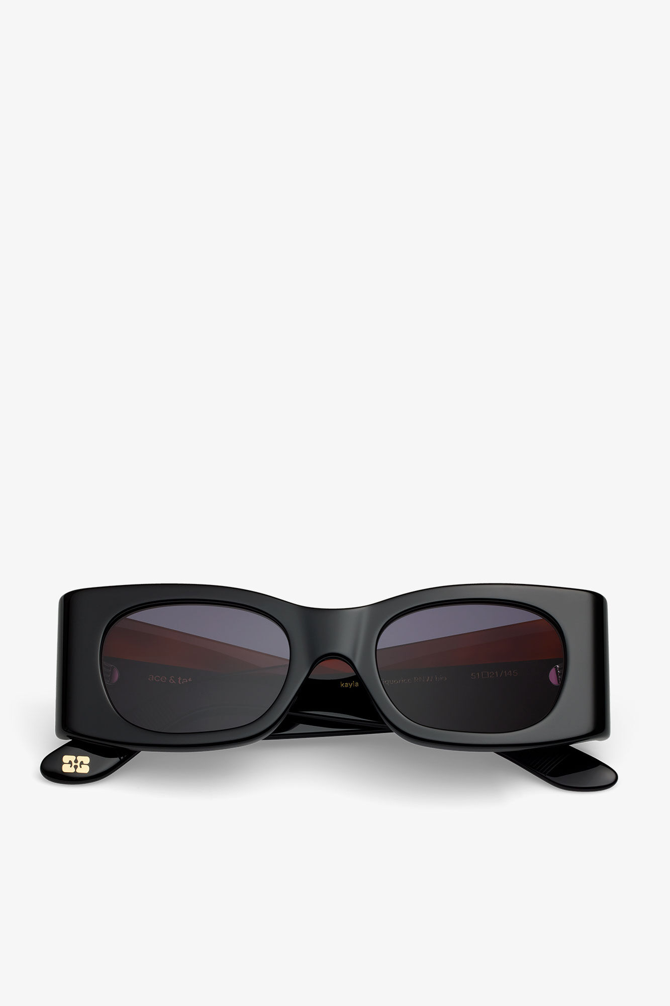 GANNI x Ace & Tate Black Kayla Sunglasses, Acetate, in colour Black - 1 - GANNI