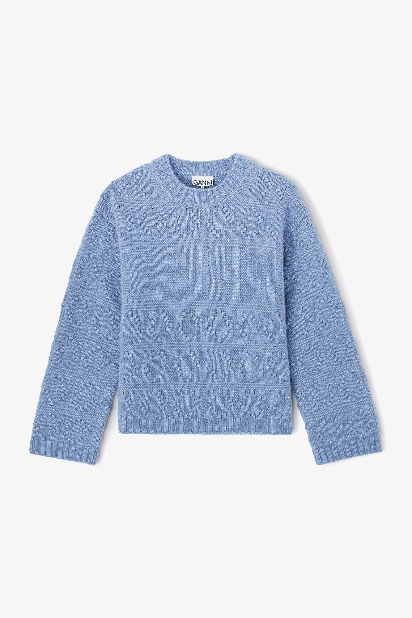 Cotton Wool Bubble Jumper, Wool, in colour Glacier Lake - 1 - GANNI