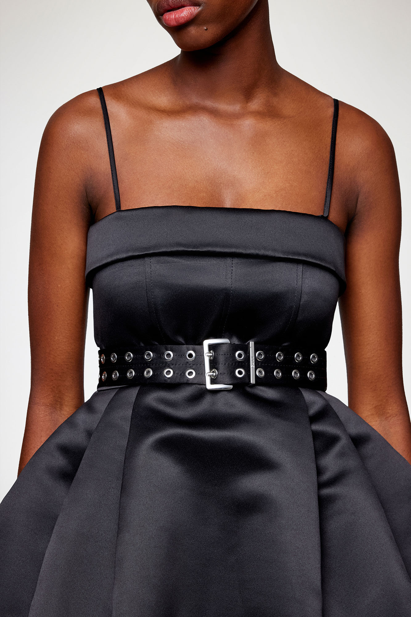 Dress in Black Satin, Recycled Polyester, in colour Black - 3 - GANNI