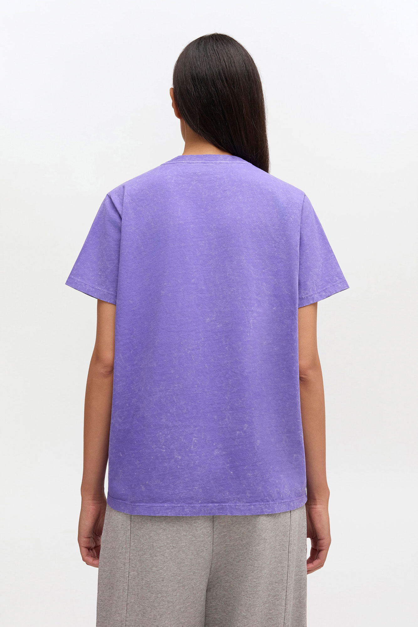 T-shirt d&eacute;lav&eacute; vintage, Recycled Cotton, in colour Passion Flower - 3 - GANNI