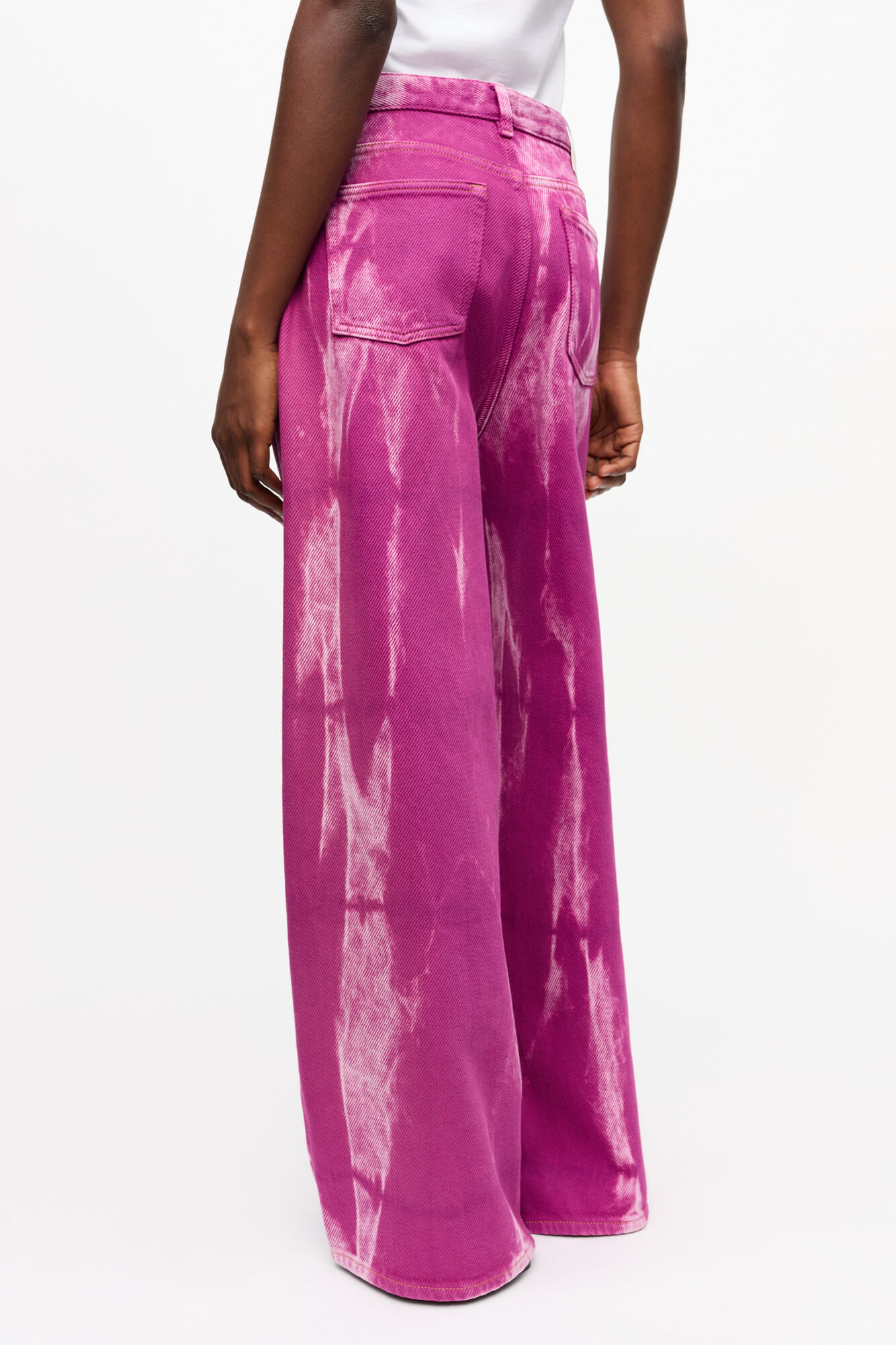 Marri Jeans in Purple Overdyed Denim, Organic Cotton, in colour Boysenberry - 3 - GANNI
