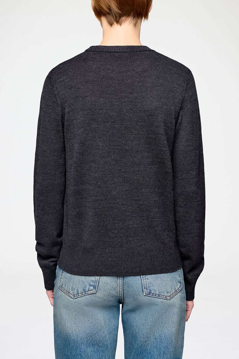 Jumper i merino, Wool, in colour Phantom - 3 - GANNI