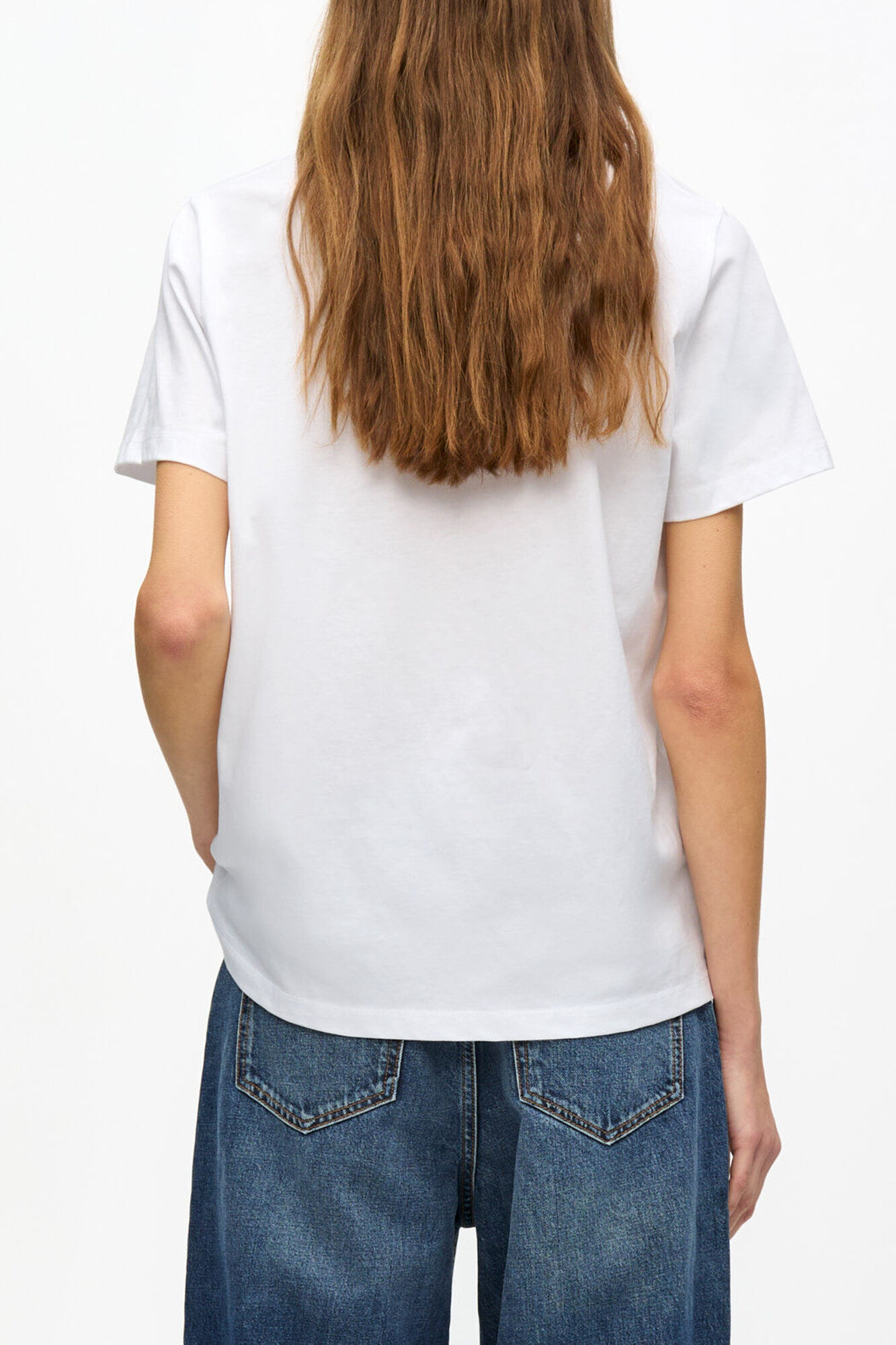 White Basic Jersey Cherry Relaxed T-shirt, Organic Cotton, in colour Bright White - 3 - GANNI