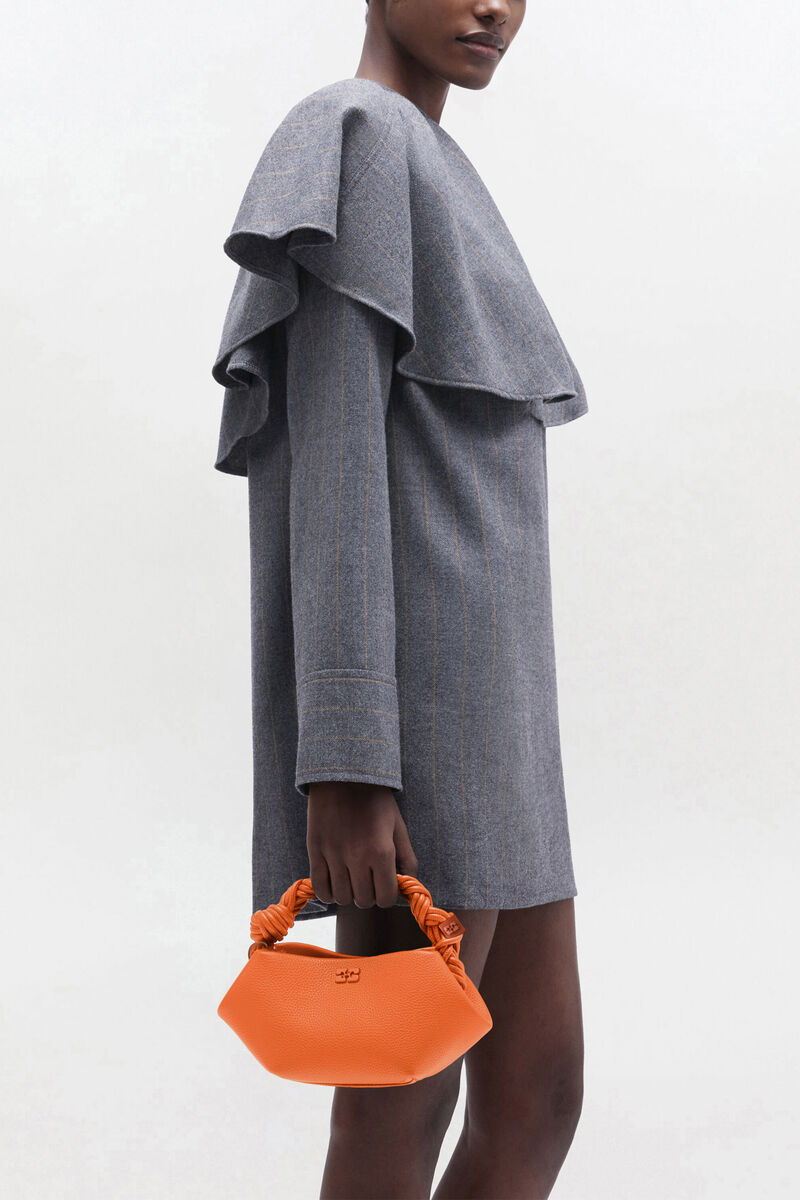 Mini sac orange grain&eacute; Bou, Recycled Polyester, in colour Russet Orange - 1 - GANNI