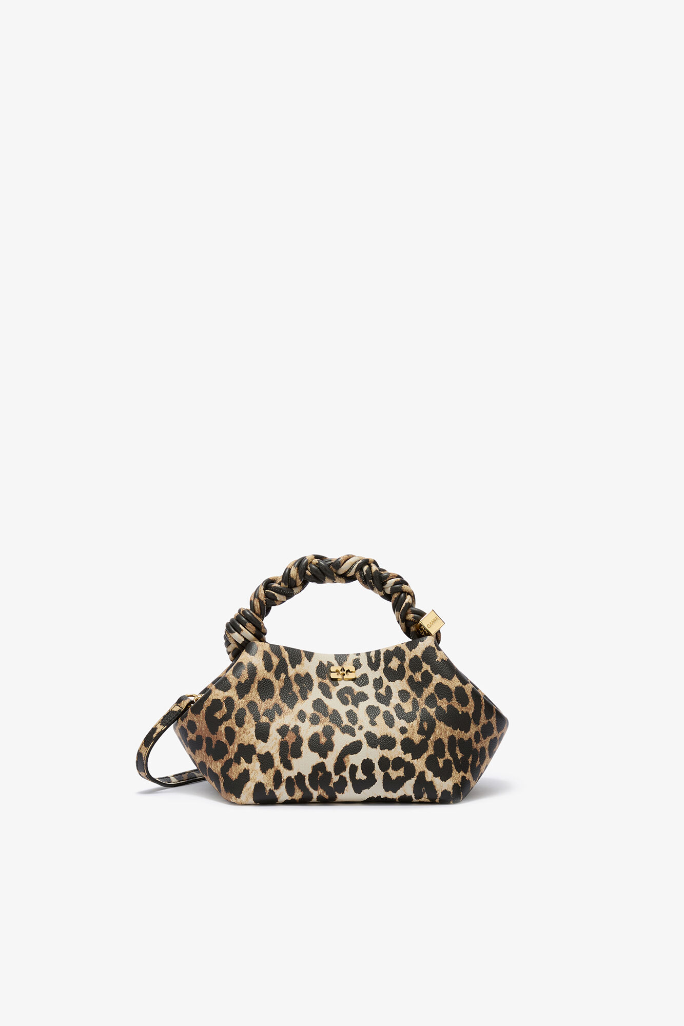 Leopard Small Bou-v&auml;ska, Recycled Polyester, in colour Almond Milk - 1 - GANNI