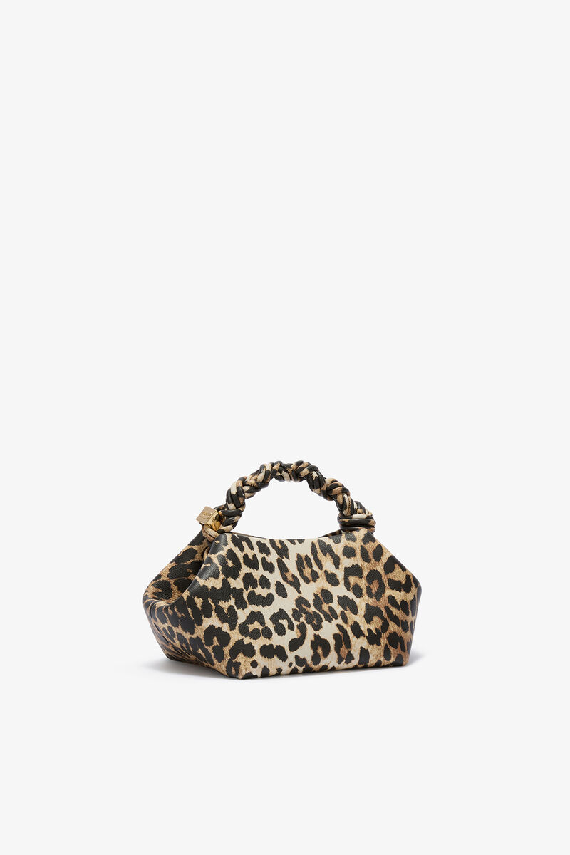 Leopard Small Bou-v&auml;ska, Recycled Polyester, in colour Almond Milk - 2 - GANNI