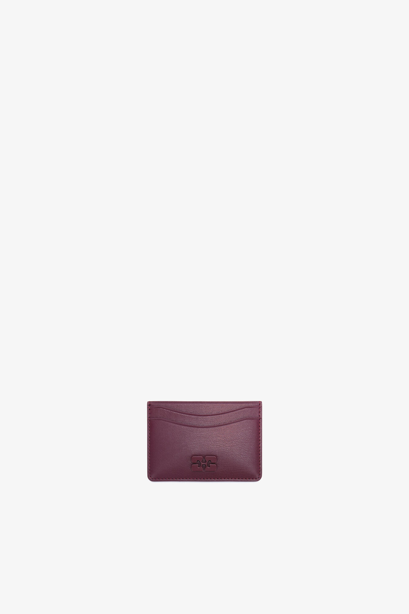 Bou-Kartenhalter in Burgunderrot, Recycled Leather, in colour Burgundy - 1 - GANNI