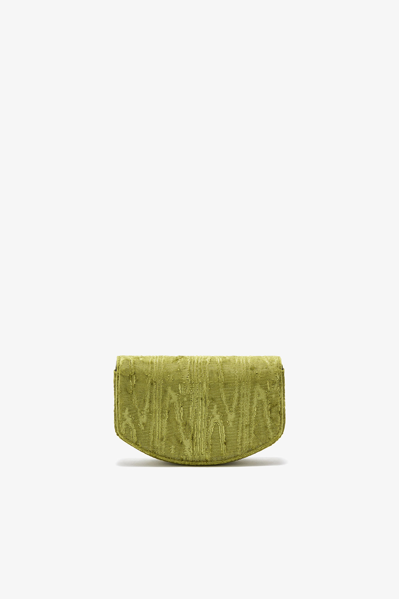 Lulu Wallet On Chain in Velvet Moire, Recycled Polyester, in colour Spinach Green - 2 - GANNI