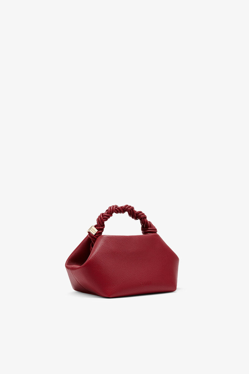 Red Grained Small Bou Bag, Recycled Polyester, in colour Red Dahlia - 2 - GANNI