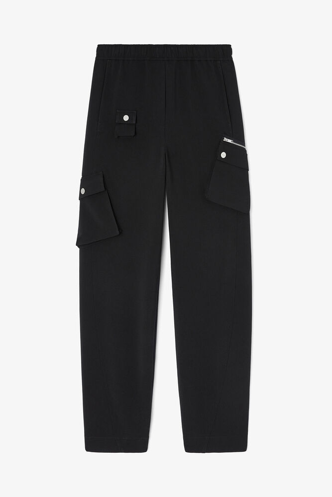 Trousers in Black Twill Suiting, Black