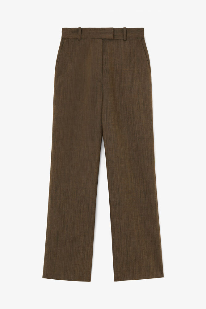 Pantalon en laine m&eacute;lang&eacute;e brun, Canteen