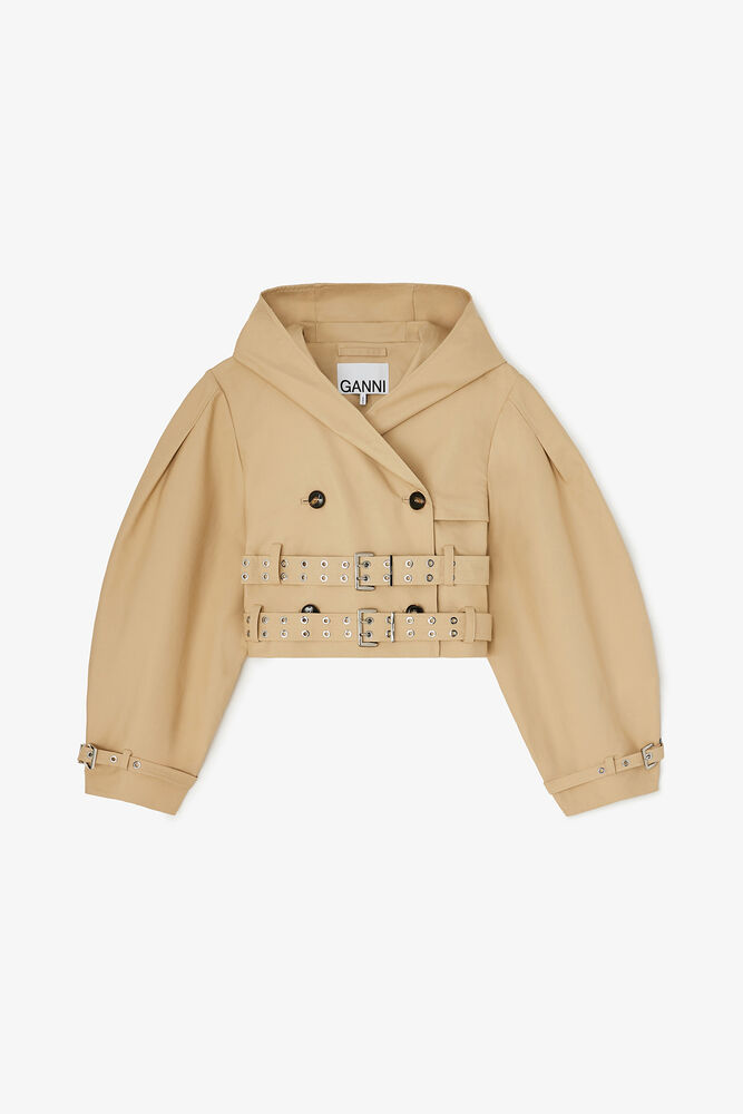 Veste trench en coton double, Warm Sand