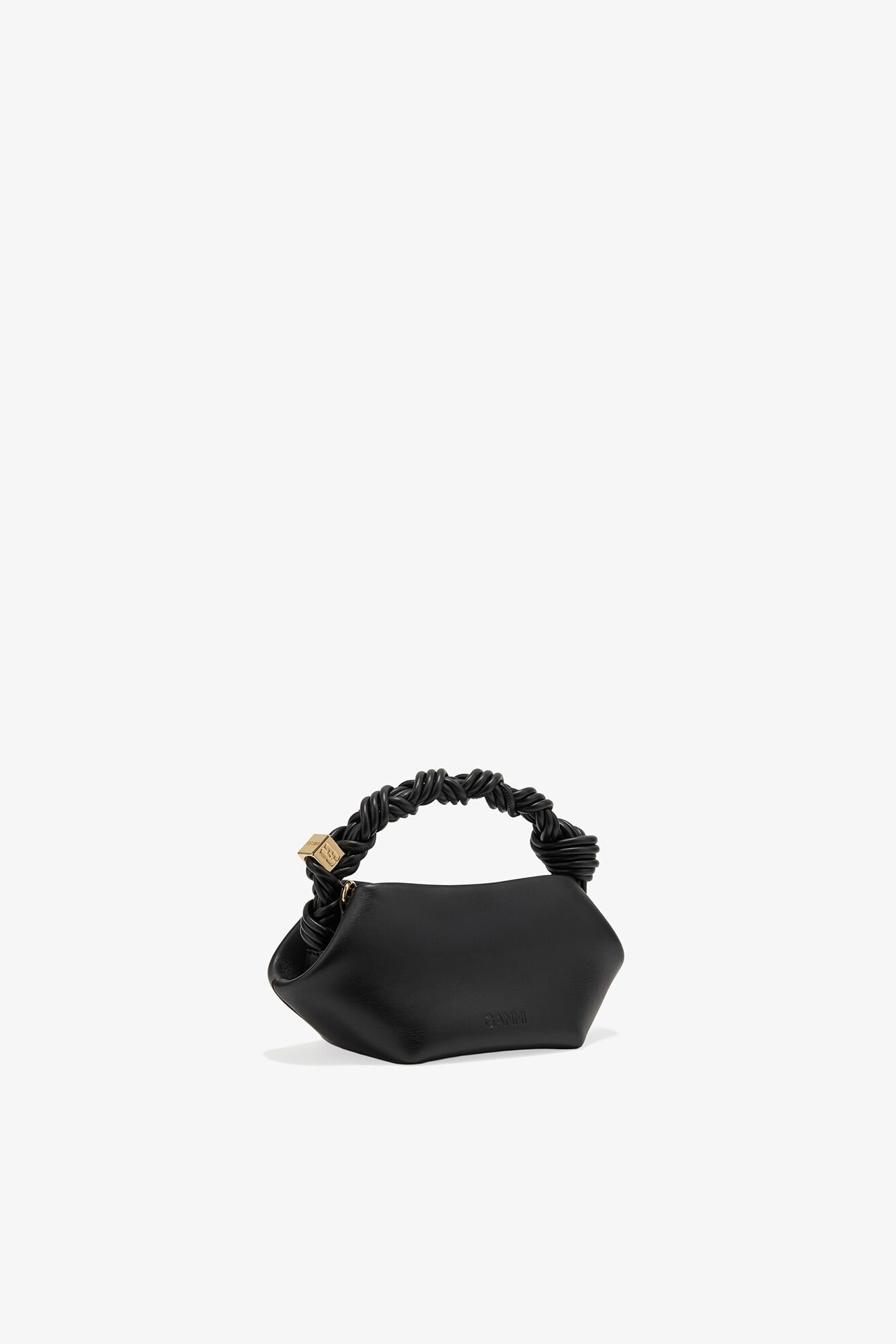 Black Mini Bou Bag, Recycled Leather, in colour Black - 2 - GANNI