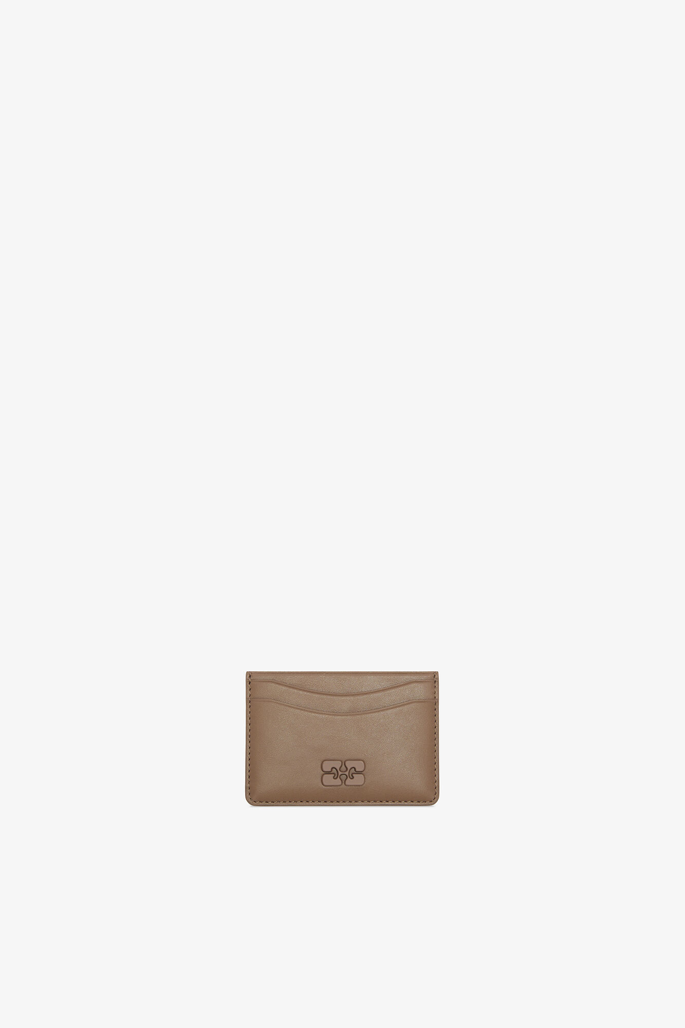Porte-cartes marron Bou, Recycled Leather, in colour Coca Mocha - 1 - GANNI