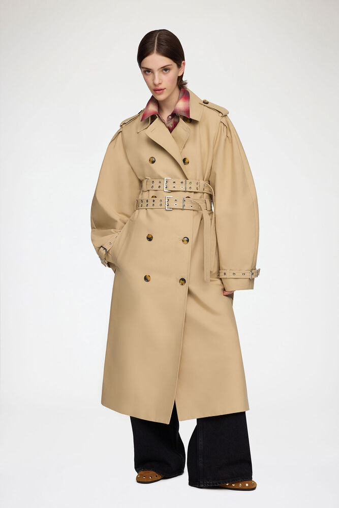 Trench-coat en coton double, Warm Sand