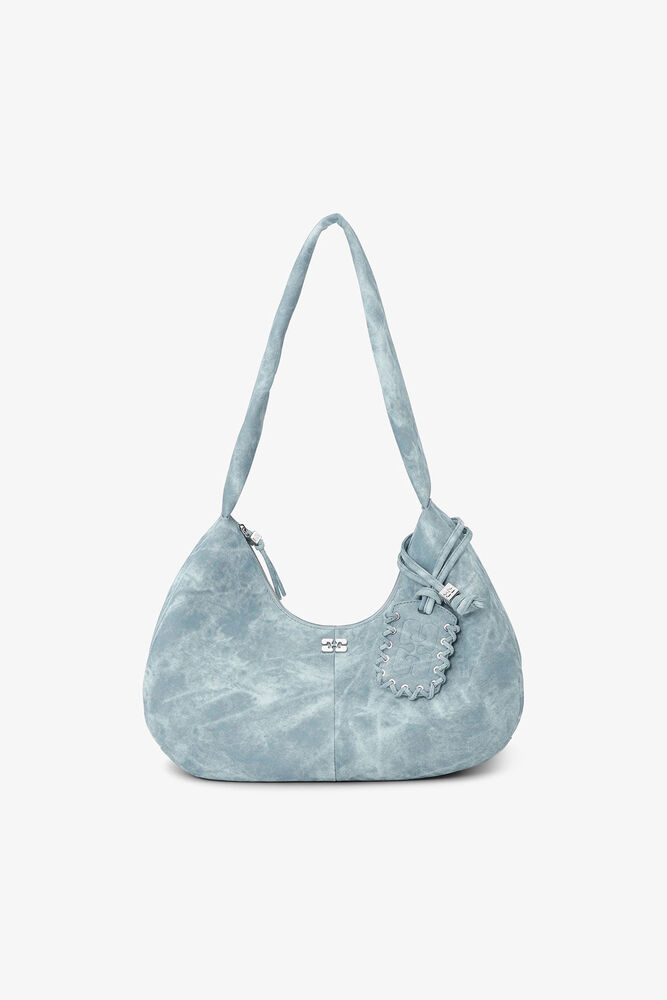 Bleached Medium Hobo Bag, Celestial Blue