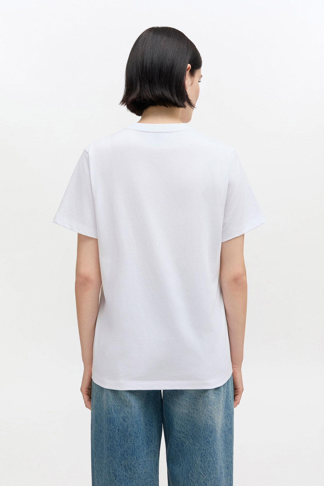 Graphic Cotton T-shirt, Organic Cotton, in colour Bright White - 3 - GANNI