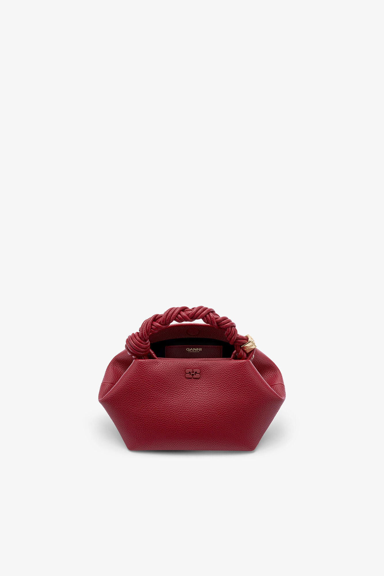 Red Grained Small Bou Bag, Recycled Polyester, in colour Red Dahlia - 3 - GANNI