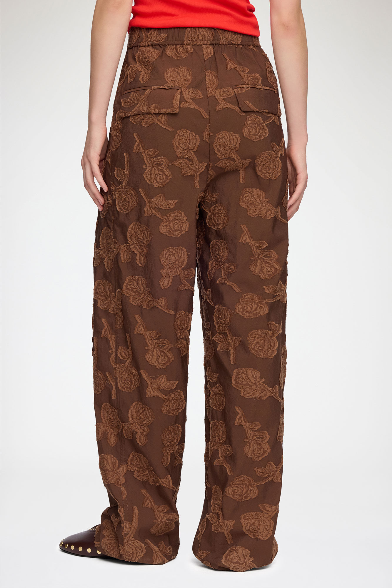 Bukser i brun Fil Coupe, Recycled Cotton, in colour Cocoa Brown - 3 - GANNI