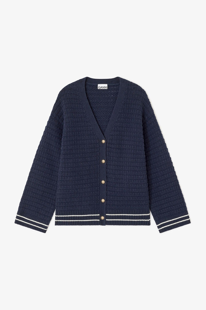 Dark Blue Wool Cardigan, Sky Captain