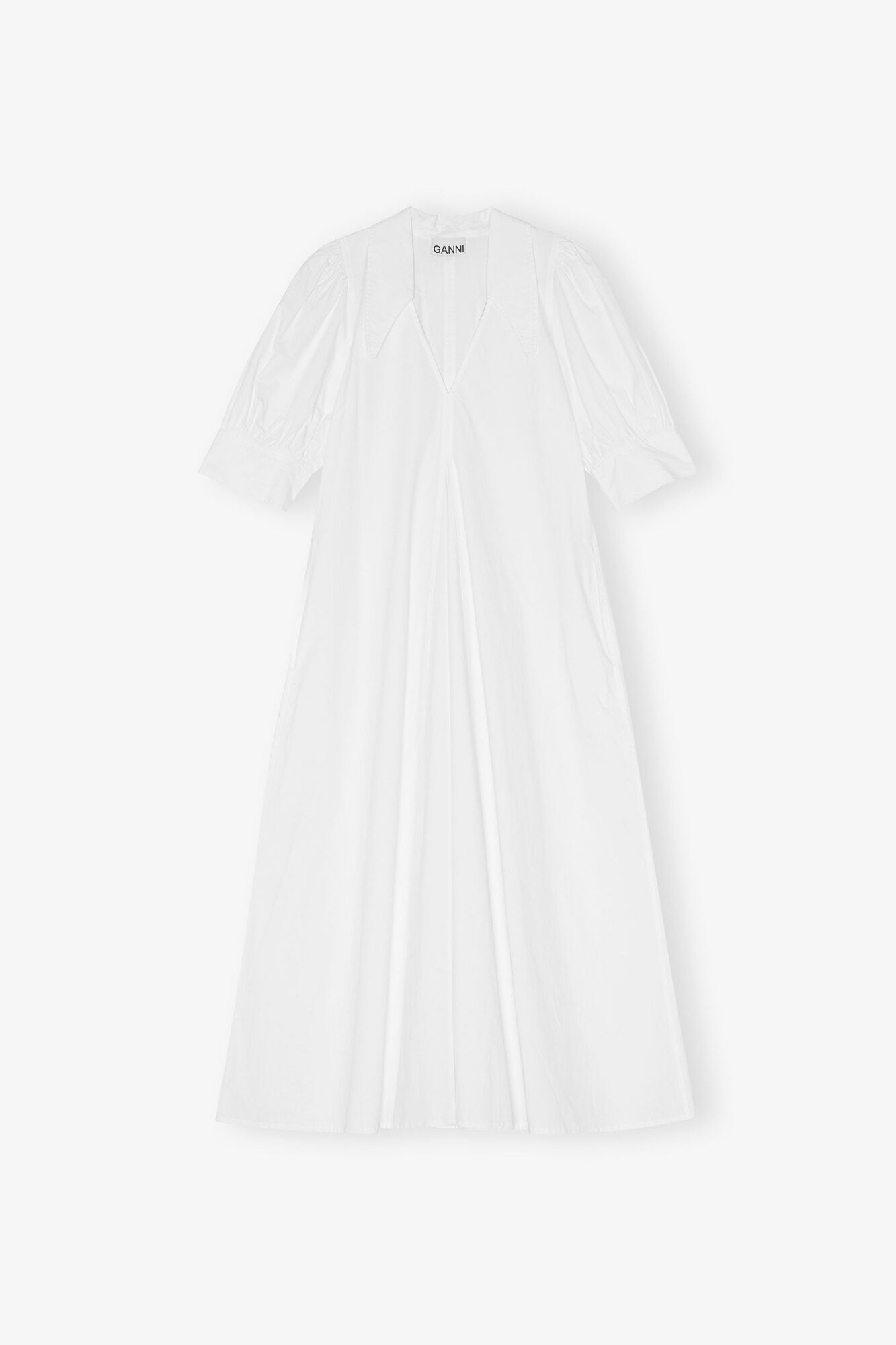 Midikleid aus Popeline, Cotton, in colour Bright White - 1 - GANNI