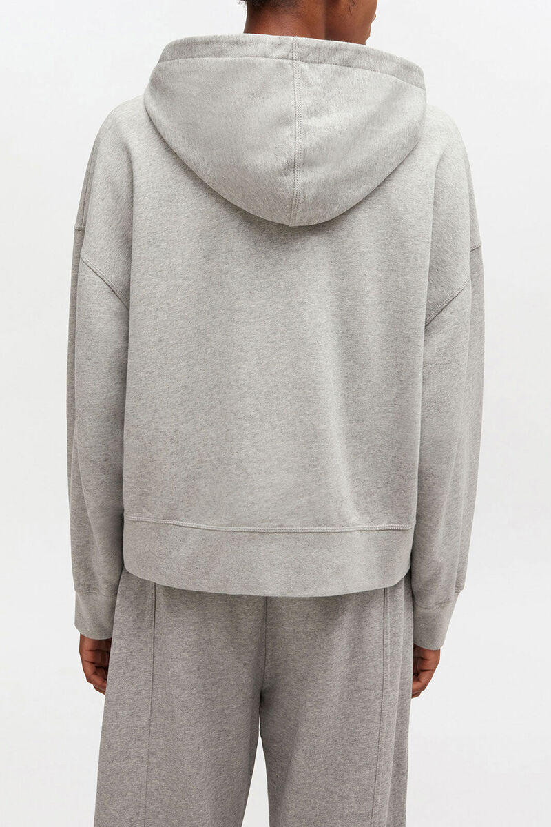 Zip Hoodie , Organic Cotton, in colour Paloma - 3 - GANNI