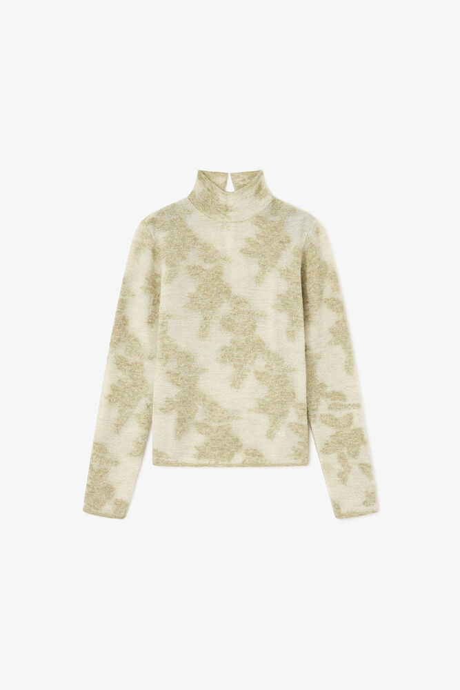 Green Sheer Turtleneck, Olive Night