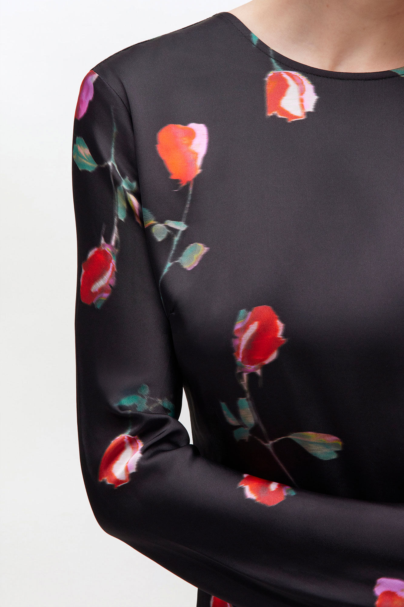 Printed Circle Collar Midi Dress, Viscose, in colour Black - 2 - GANNI