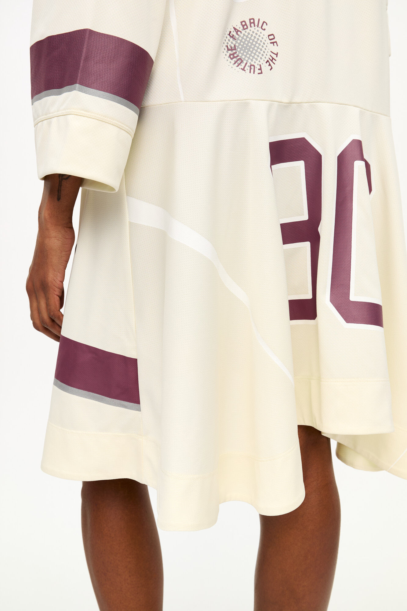 Ivory GANNI League Oversized Mini Dress, Recycled Polyester, in colour Antique White - 5 - GANNI