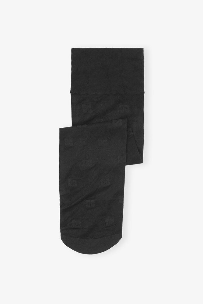 Black Butterfly Lace Socks, Black