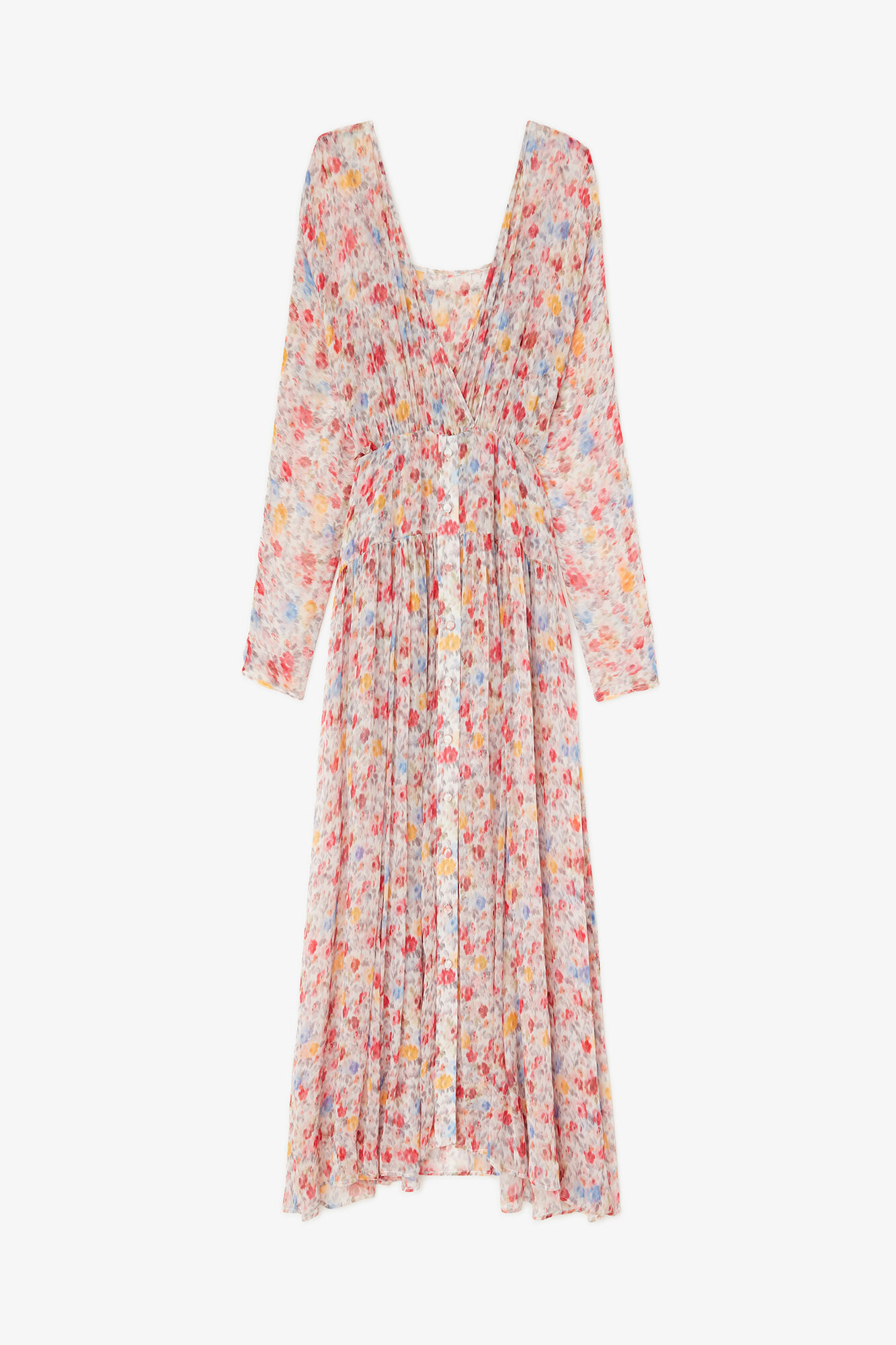 Dress in Floral Silk, Organic Wool, in colour Multicolour - 1 - GANNI