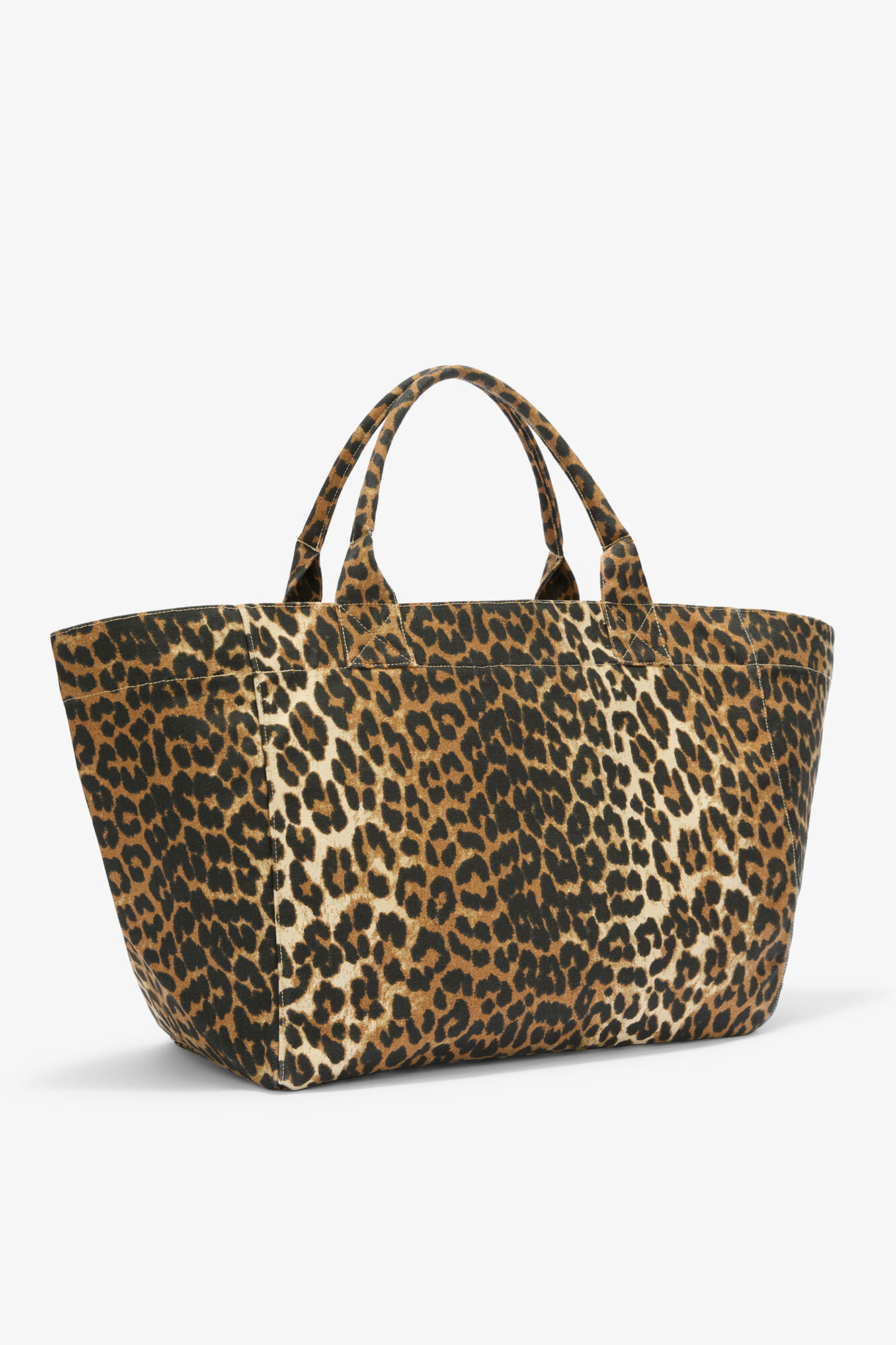Daisy Duck Leopard XXL Tote, Recycled Cotton, in colour Almond Milk - 2 - GANNI
