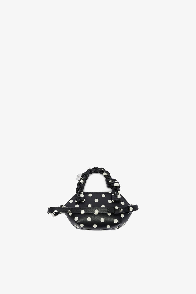 Polka-Dot Nano Bou Bag, Recycled Leather, in colour Black - 2 - GANNI