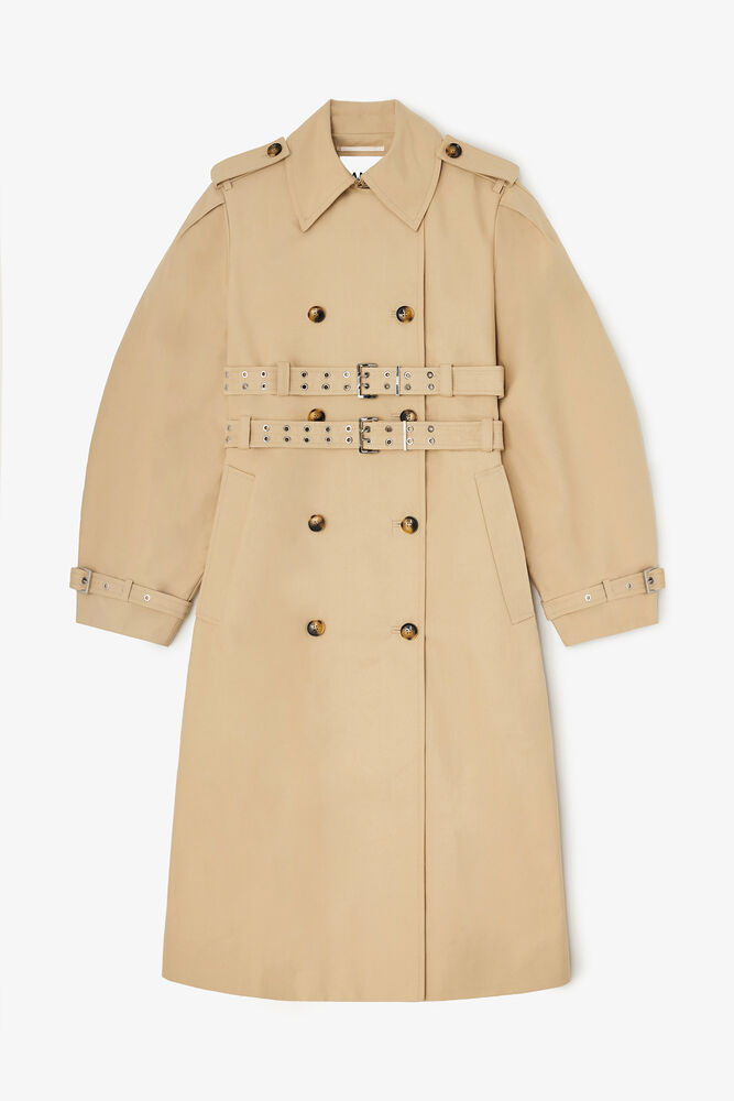 Trench-coat en coton double, Warm Sand