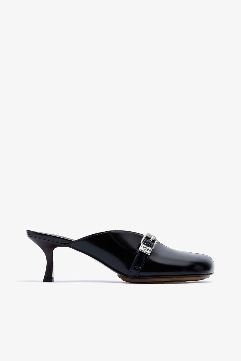 Sue-mules med h&aelig;l i sort, Oleatex&trade;, in colour Black - 1 - GANNI