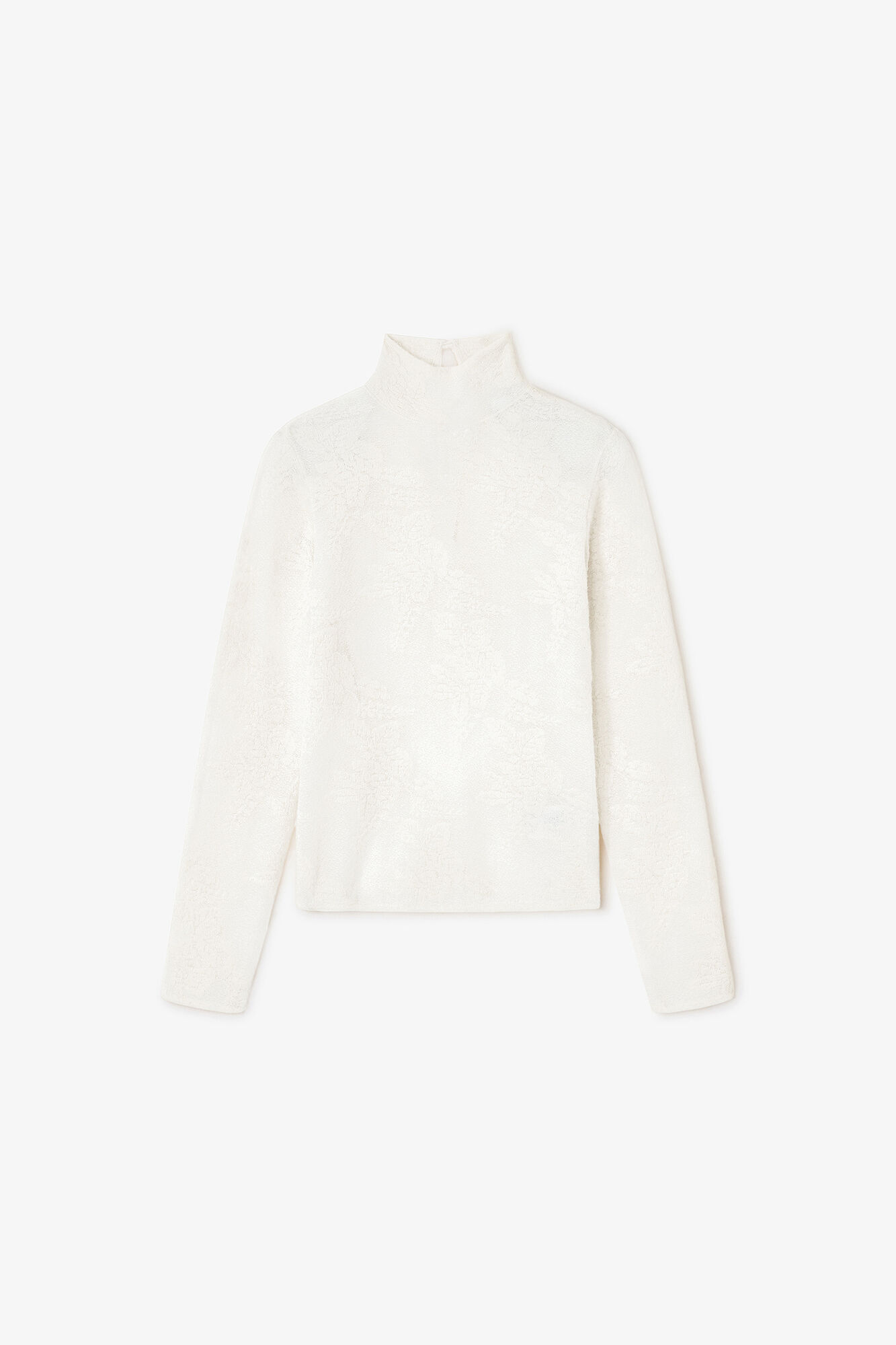 Ivory Sheer Turtleneck, Alpaca, in colour Egret - 1 - GANNI