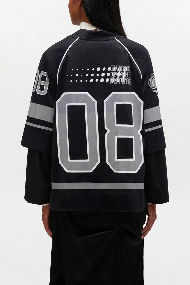 Black League Long-sleeve, Polyester, in colour Black - 3 - GANNI