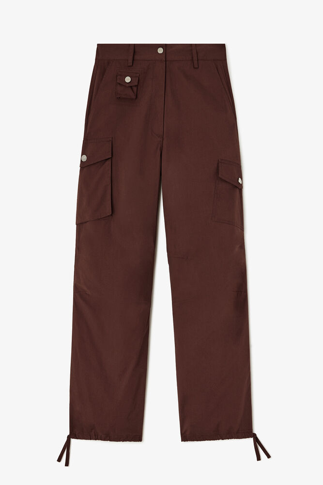 Cargo Trousers in Brown Cotton, Chicory Coffee