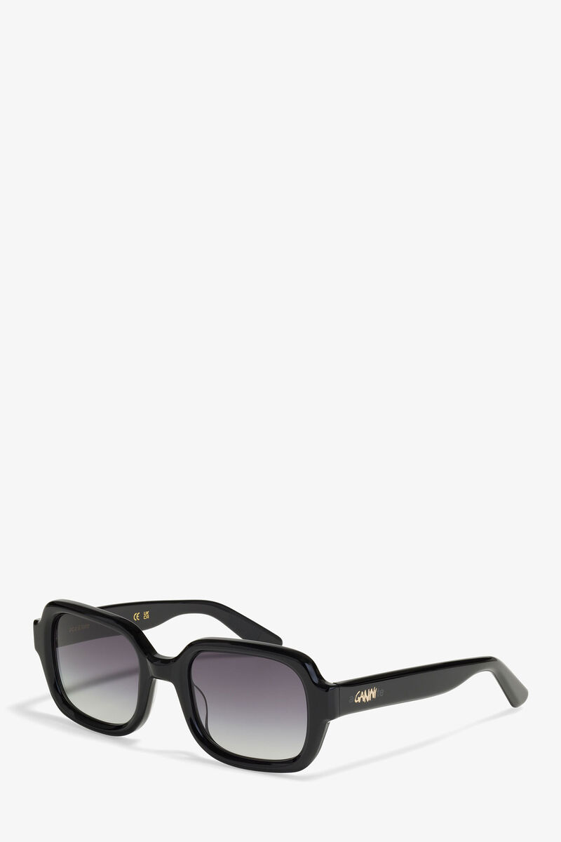 GANNI x Ace & Tate Black Twiggy Sunglasses, Acetate, in colour Black - 2 - GANNI