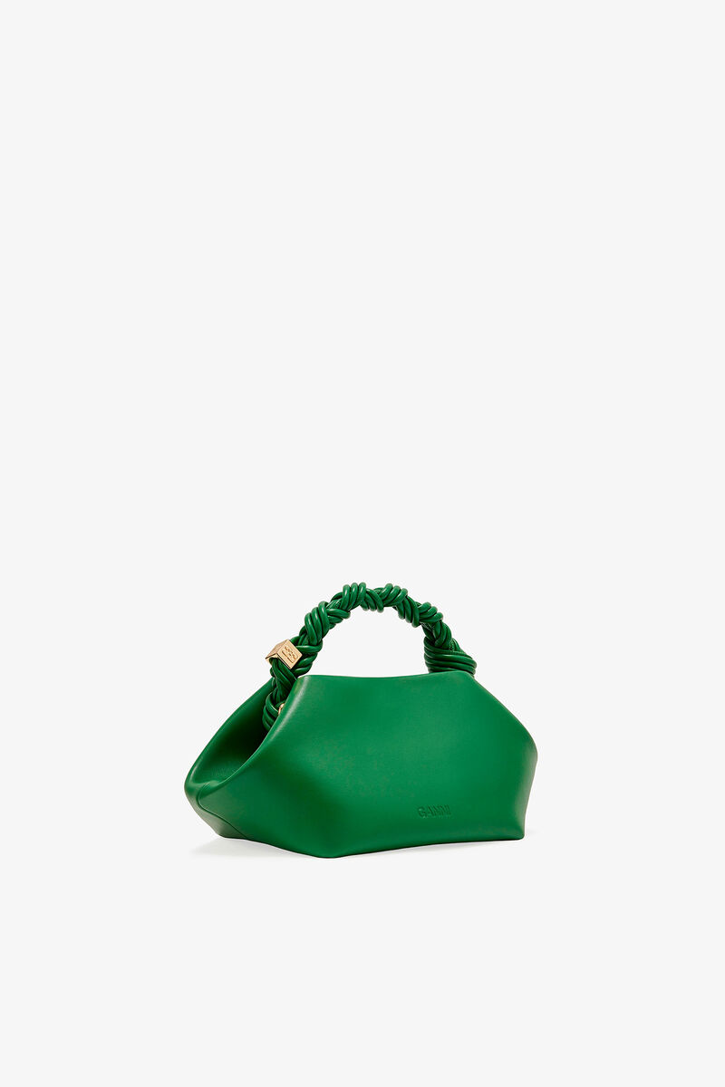 Green Small Bou Bag, Recycled Leather, in colour Juniper - 2 - GANNI