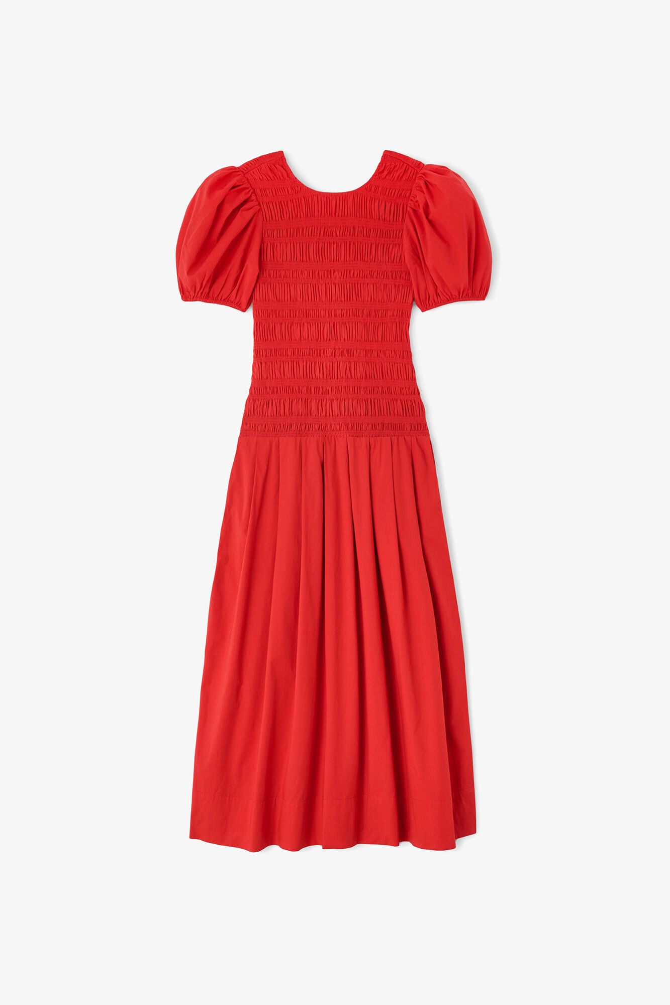 Smock-kjole i bomull, Organic Cotton, in colour Goji Berry - 1 - GANNI