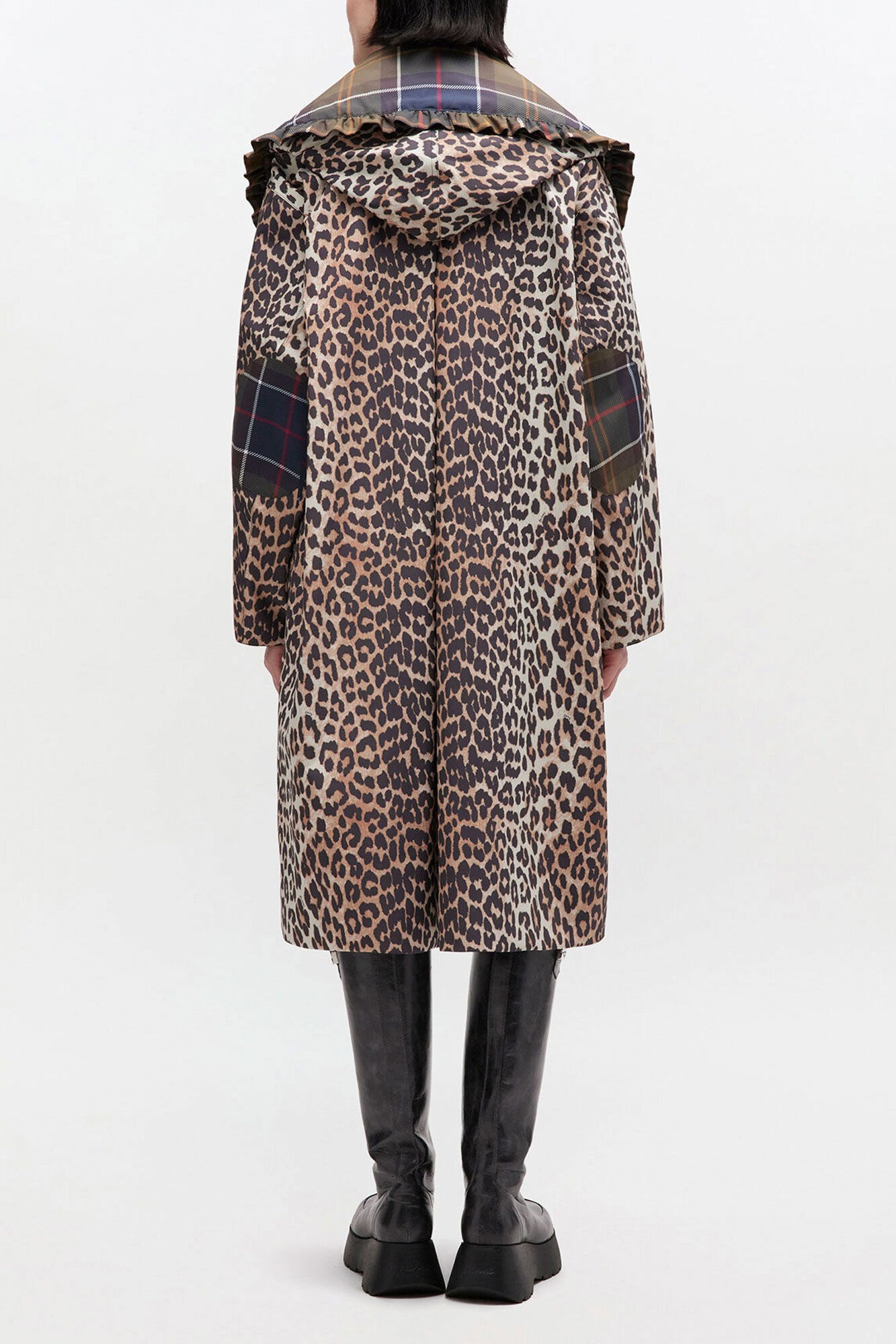 Long Coat in Leopard, Recycled Polyester, in colour Leopard - 2 - GANNI