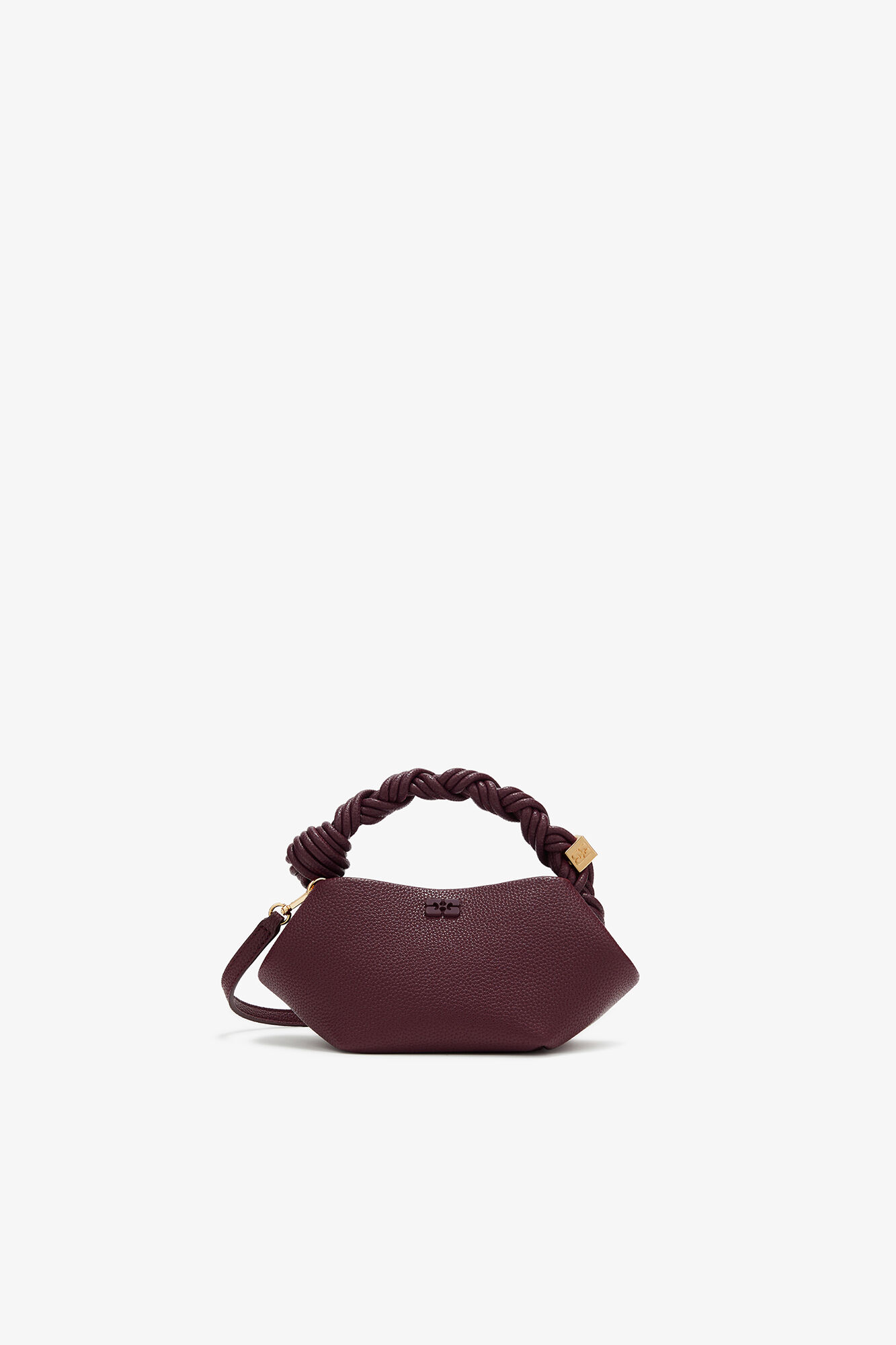 Mini Bou Bag in Burgundy, Polyurethane, in colour Port Royale - 1 - GANNI