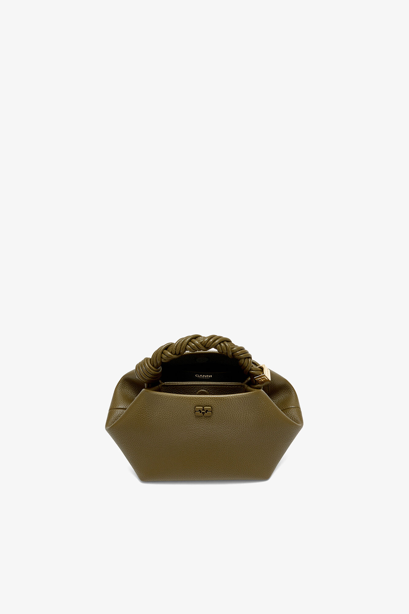 Small Bou Bag in Green, Recycled Polyester, in colour Military Olive - 3 - GANNI
