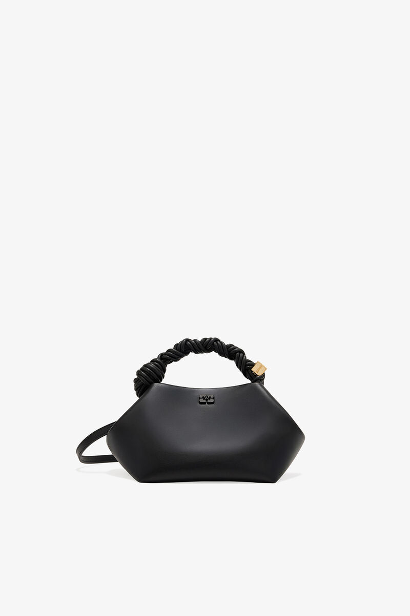 Black Small GANNI Bou Bag, Recycled Leather, in colour Black - 1 - GANNI
