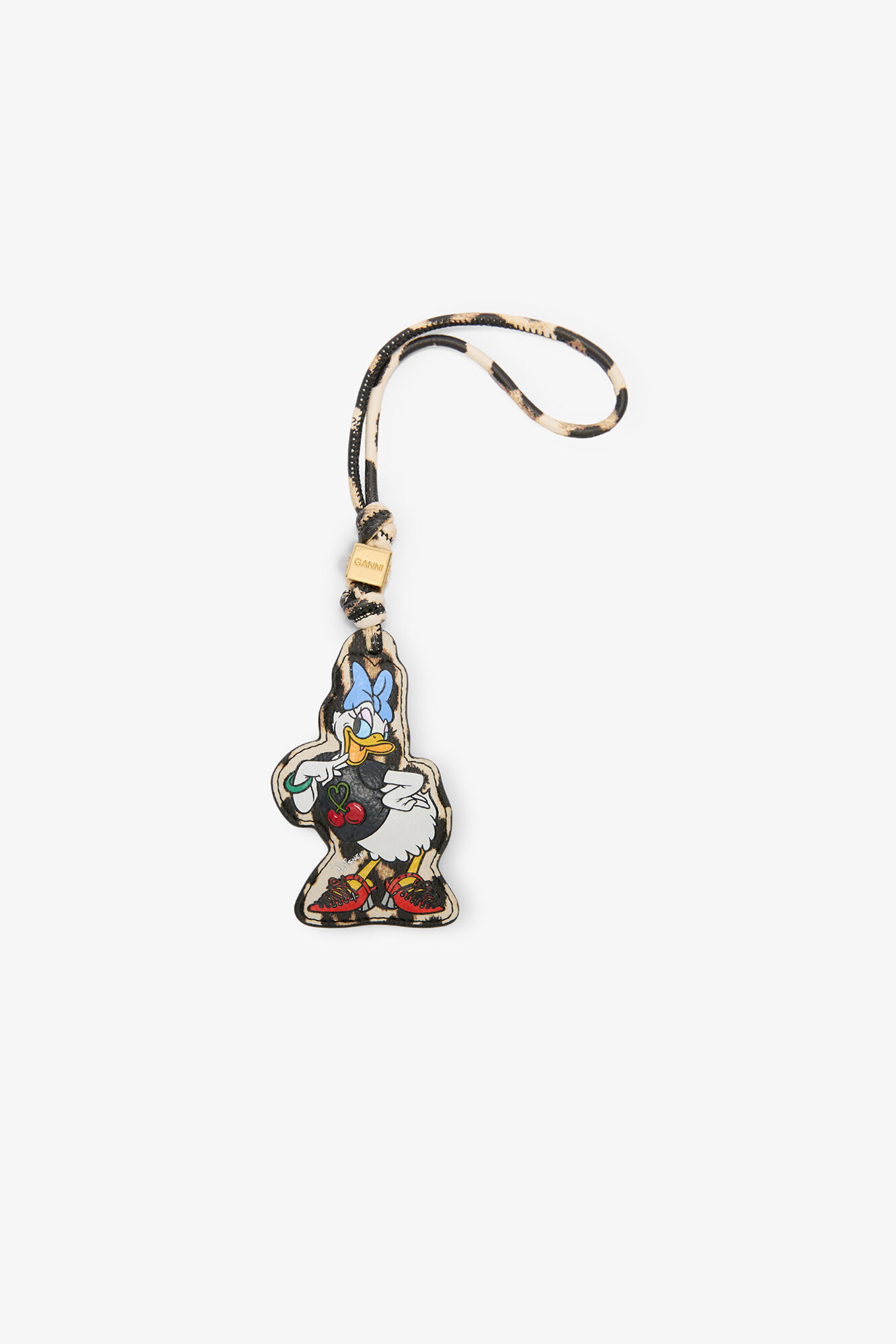 Daisy Duck Leopard Charm, Recycled Polyester, in colour Almond Milk - 1 - GANNI