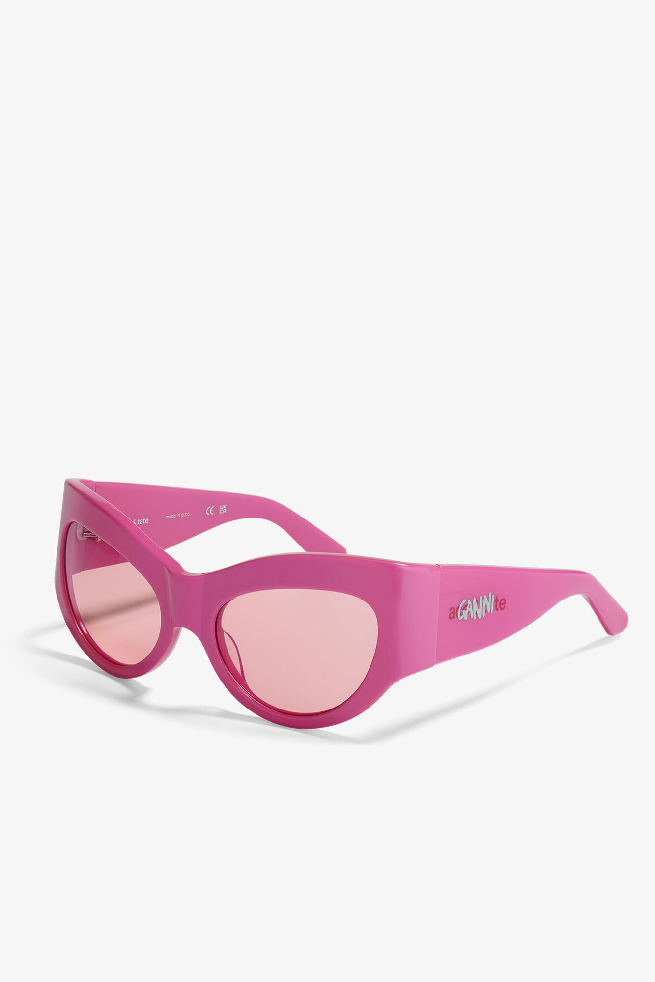 GANNI x Ace & Tate Trixie Sunglasses, Acetate, in colour Shocking Pink - 3 - GANNI